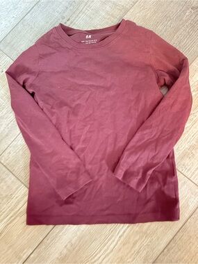 H&M Long-Sleeve Crew Neck Tee — Burgundy